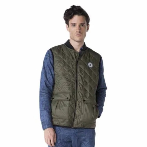 Onepiece Champ Quilted Vest Olive Green Unisex Men’s S Puffer Snap Pocket - Picture 12 of 13